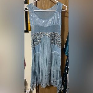 Blue Tunic Dress with Sparkles